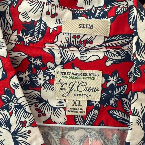 J. Crew Red and White Floral Shirt - Picture 3 of 4